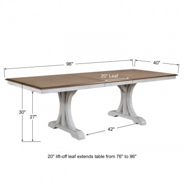 Highland 96" Pedestal Table w/ 20" Leaf