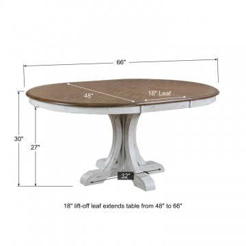 Highland 66" Pedestal Table w/ 18" in Leaf