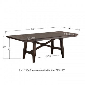 New Haven 96" Trestle Table w/ 2-12" Leaves