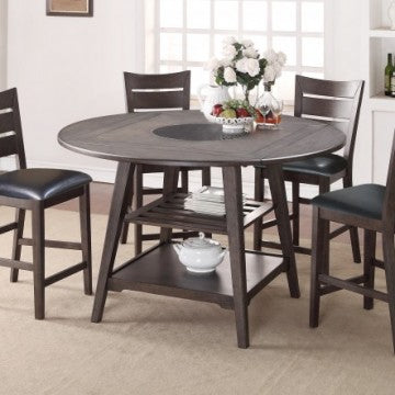 Parkside-Grey 60" Round Table w/ Drop Leaves