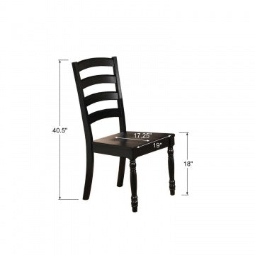 Quails Run-Ebony Ladder-Back Side Chair