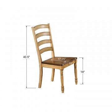 Quails Run-Almond/Wheat Ladder-Back Side Chair