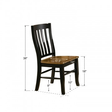 Quails Run-Almond/Ebony Rake Back Side Chair