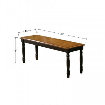 Quails Run-Almond/Ebony 48" Bench