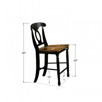 Quails Run-Almond/Ebony 24" Napoleon Barstool