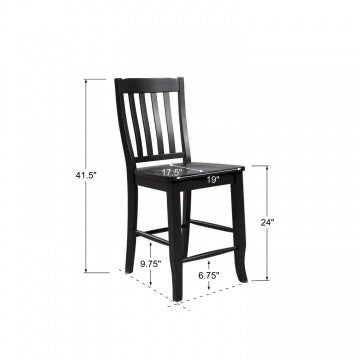 Quails Run-Ebony 24" Rake Back Barstool