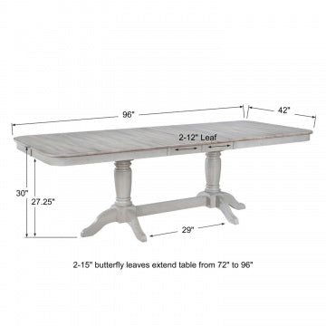 Ridgewood 96" Trestle Table w/ 2x12" Leaves