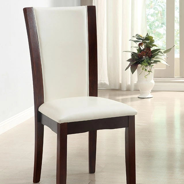 Manhattan I Dark Cherry/White Side Chair, White (2/CTN)