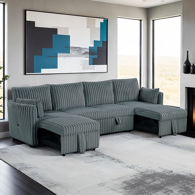 Denholme U-Sectional w/ Pull Out - Barr’s Furniture (Riverside CA)